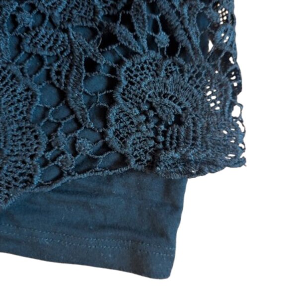 Black Lace Short Sleeve Top Size Small - Picture 4 of 5